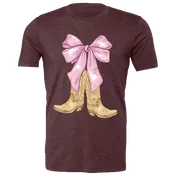 157 Bow Boots-Heather Maroon