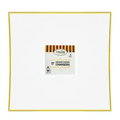 Dining Collection 13" Square Curved Charger Plates (White/Gold) - 4 ct.