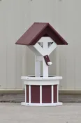 2 ft. Poly Wishing Well Planter, (Cherry/White)