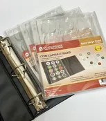BCW 3" Binder INCLUDES -  6 Guardhouse Extra Large or Model I Coin Capsule Pages