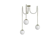 3 Pendant Antique Chain Swag - 8" White Globes