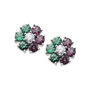 0.64ct Natural Alexandrite Flower Earrings