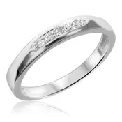 Amor 1/10 ct tw. Diamond Ladies Band 14K White Gold