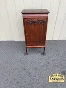 67912  Antique Mahogany Sheet Music Cabinet with Carved Details