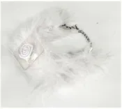 #LI1312- Light & Airy Feather Wristlet (White) 1.pc
