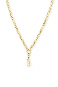 14k Gold Medium Square Oval Chain w/ Drop Fob Clasp