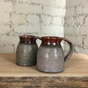 Lavender & rust stoneware mug