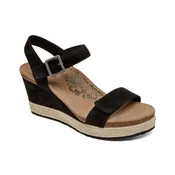 Aetrex Sydney Womens Black Espadrille Sandal