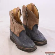 Acme Youth Size 11 Cowboy Boots D Style AC 132C Blue Green Light Brown Tan 42286