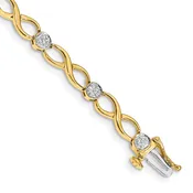 14k Gold Diamond Infinity Link Bracelet, 7 Inch