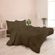 ROYALE Chocolate Duvet Cover - Washed Duvet Cover Set 3 Piece Double Brushed Duvet Covers with Button Closure - 1 Duvet Cover and 2 Pillow Shams - Comforter Cover