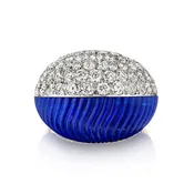 Bombé Diamond and Lapis Lazuli Ring by Cartier, Paris, circa 1960