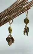 Black freshwater pearl earrings with swirled vermeil beads