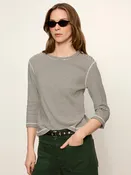 3/4 Mode Tee in Chalk French Stripe
