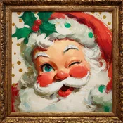 10" x 10" Framed Retro Santa Sign TTE-311