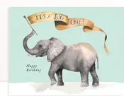 Big One Elephant Birthday Greeting Card