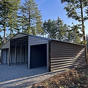 Continuous Roofline Metal Barn Installation In Nevada