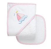 3 Marthas Hooded Towel & Washcloth Set (Appliqué Styles)
