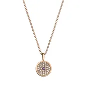 167 Button Pendant in 18ct Rose Gold with Amethyst and Diamonds