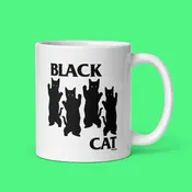 Black Cat White Glossy Mug