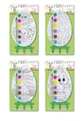 CRAFT KIT EASTER PAINT SET W/EGG SHAPED BOARD AND EASEL W/6 PAINTS 4AST/BLC