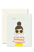 Cake Lady Birthday Greeting Card