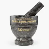 4″ Personalized Charcoal Marble Mortar and Pestle