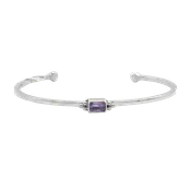1 Stone Amethyst Cuff Bracelet GZ NW 5278