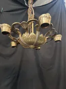 1930s Cast Aluminum Art Deco Chandelier GA21159
