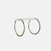 Abalone Mix Beaded Hoop Earrings