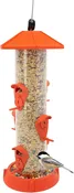 2-in-1 Hinged-Port Birdfeeder Fiesta Red: Hanging Bird Feeder, 1.75lbs capacity