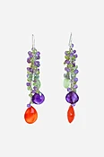 Carnelian Silver Tassel Earrings