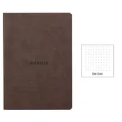 Rhodia Rhodiarama Softcover Notebook A5 - 5.8" x 8.3" (148 x 210mm) Dot Grid, Chocolate Cover