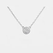 18K White Gold Diamond Cluster Halo Pendant Necklace — Zoland