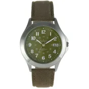 Men 40mm Military Dial Calendar Canvas Strap Watch