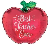 18" Best Teacher Ever Apple Balloon