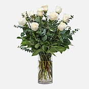 1-Dozen White Roses