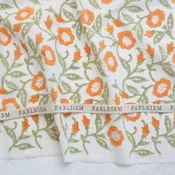 Fableism Indian Block Print - Trumpet Vines - Sage