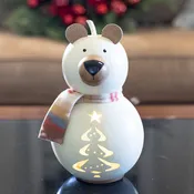 Aspen Medium Lit Polar Bear - Gourd Luminary
