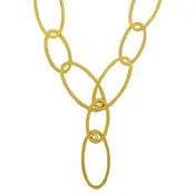 18K Gold Oval Link Necklace