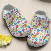 Autism Awareness Day Heart Autism Puzzle Pieces Classic Crocs
