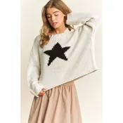 EVERYDAY CLASSIC LOOSE FIT STAR CROP SWEATER PULLOVER
