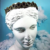 Black 1920's Headband with Amber Rhinestones — OMEFOREVER women’s fashion accessories