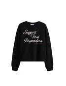 Black Crewneck Sweatshirt | Support First Responders