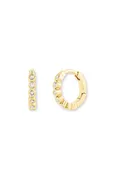 14k Diamond Bezel Small Hinge Huggie Hoops