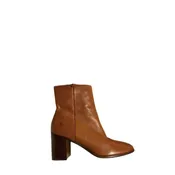 *Frye Julia Leather Side Zipper 3" Block Heel Low Shaft Boots, Size 7.5