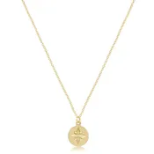 16" Necklace Gold - Direction  Gold Disc