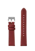 20mm Stitched Leather Band - Cranberry