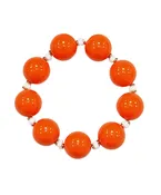 Gameday Theme Color Ball Bracelet Orange & White