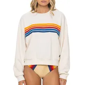 5 Stripe Relaxed Crew Sweatshirt in Vintage White